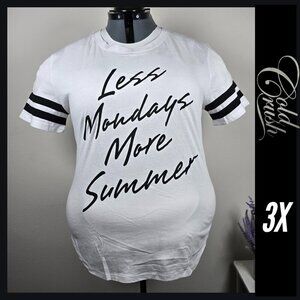 2/$15 Cold Crush "Less Mondays More Summer" Short‎ Sleeve T-Shirt (3X)